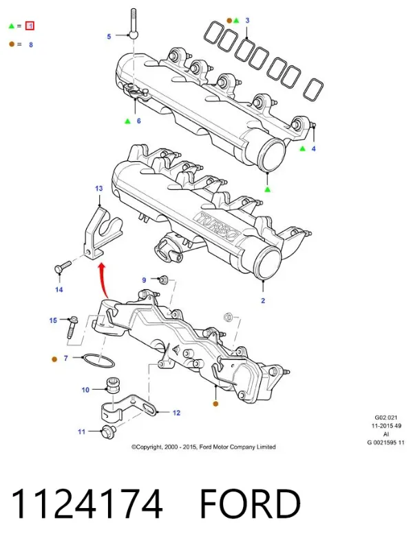 Впускной коллектор 1124174 Ford