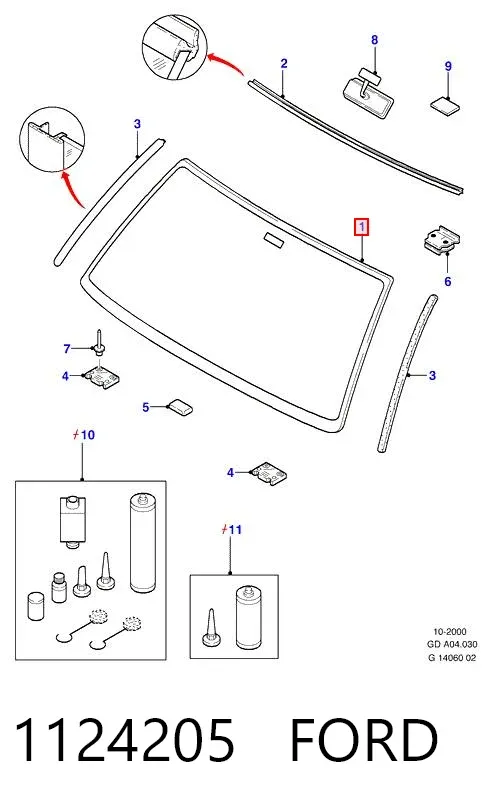Лобовое стекло 1124205 Ford