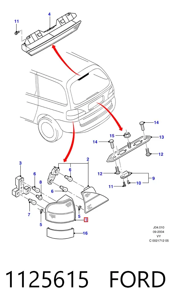 Фонарь задний левый внешний 1125615 Ford
