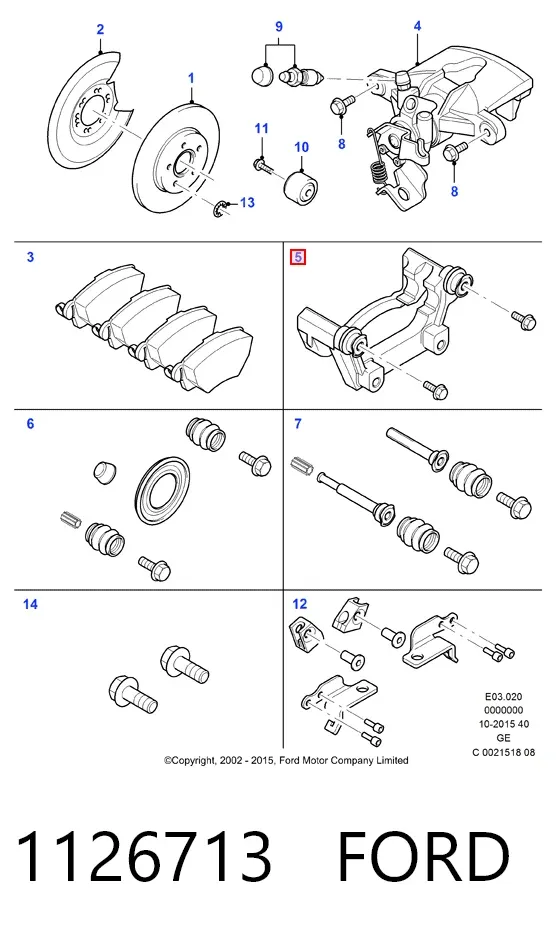 Скоба заднего суппорта 1126713 Ford