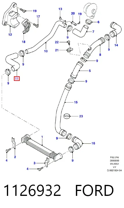 Патрубок интеркулера 1126932 Ford