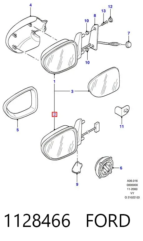 Правое зеркало 1128466 Ford
