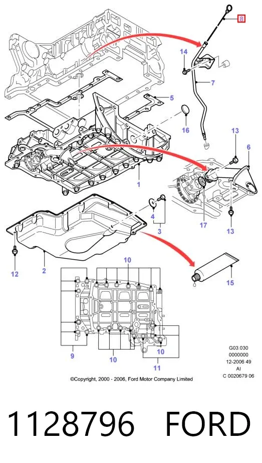 Щуп масляный Ford Mondeo III