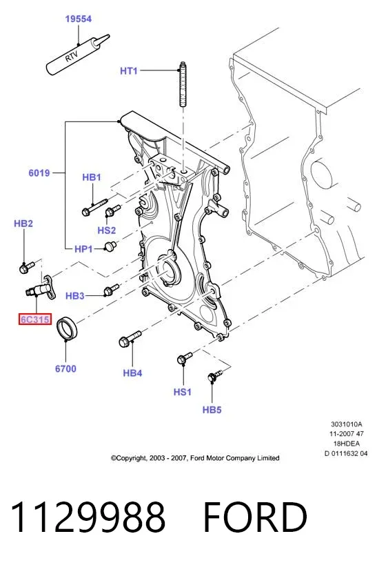 Датчик коленвала 1129988 Ford