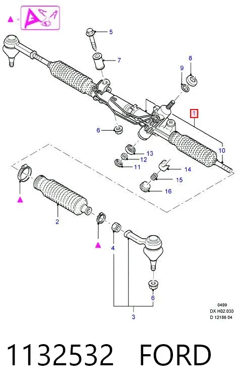Рулевая рейка 1132532 Ford