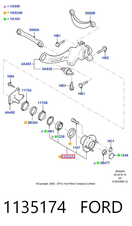 Задняя ступица 1135174 Ford