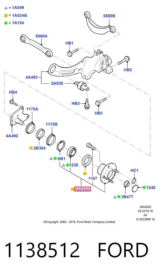 Задняя ступица 1138512 Ford
