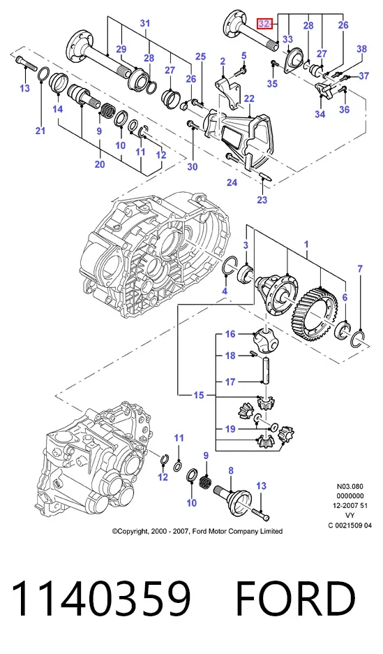 Вал привода полуоси 1140359 Ford