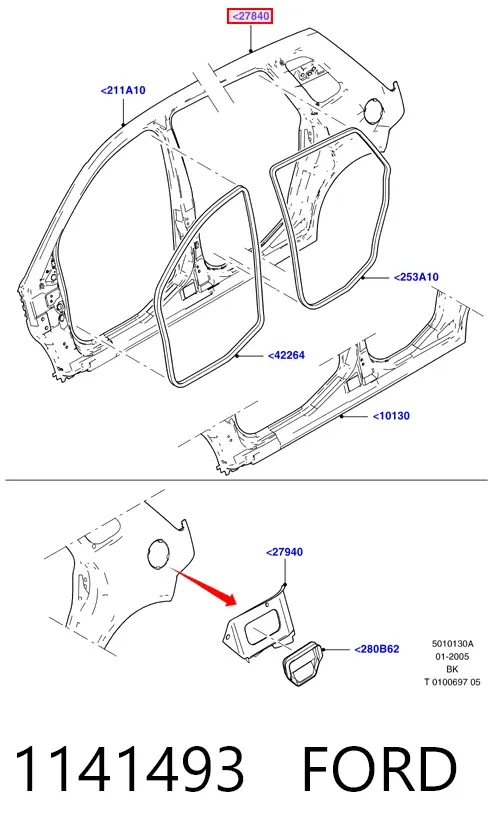 Крыло заднее левое 1141493 Ford