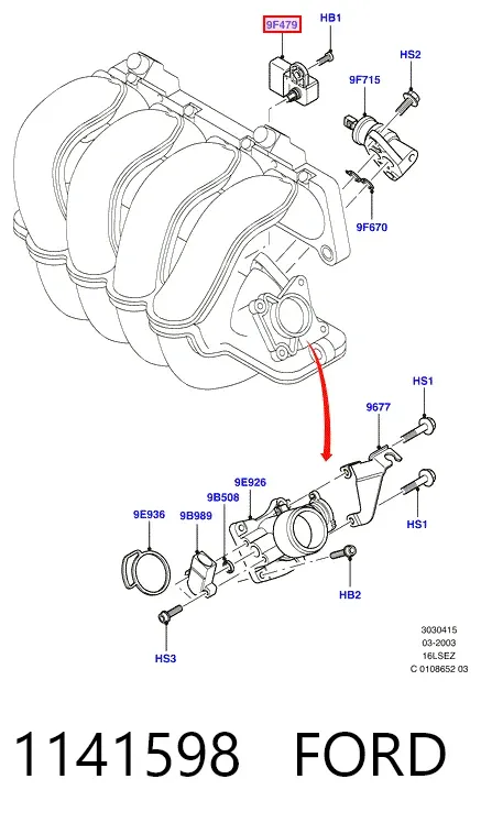 Датчик абсолютного давления 1141598 Ford