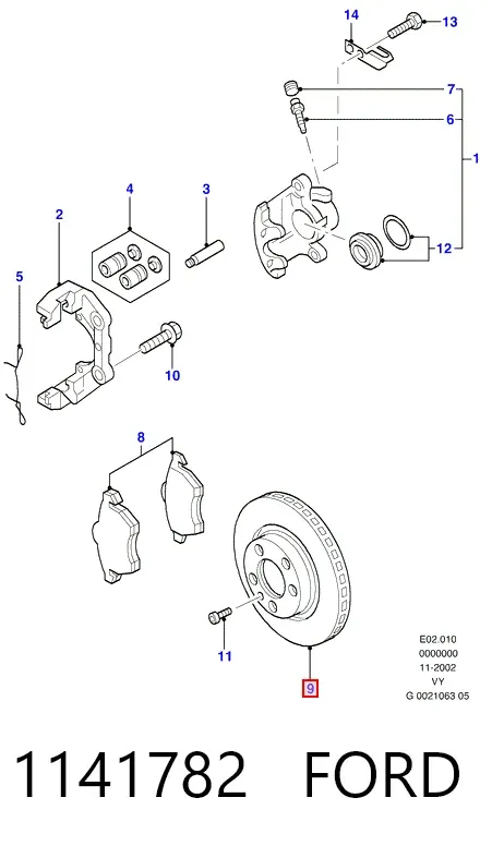 Передние тормозные диски 1141782 Ford