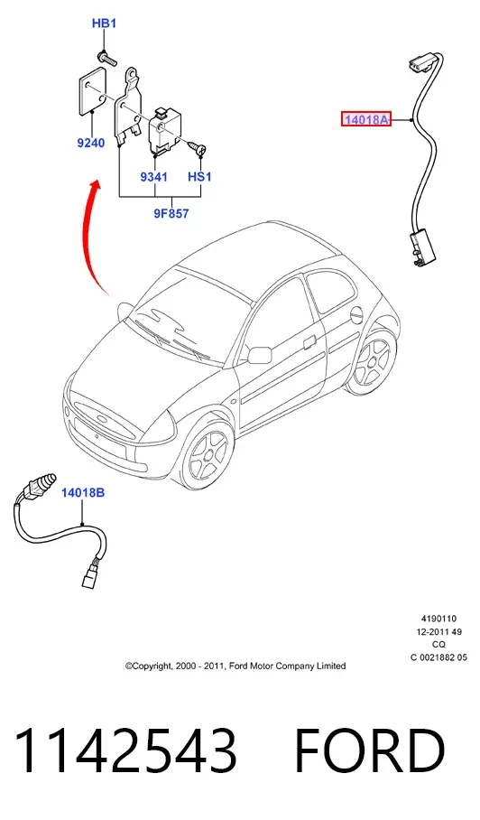 Датчик открытия крышки багажника/задней двери (ляды) 1142543 Ford