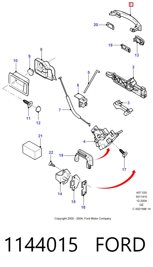 Ручка двери передней наружная 1144015 Ford