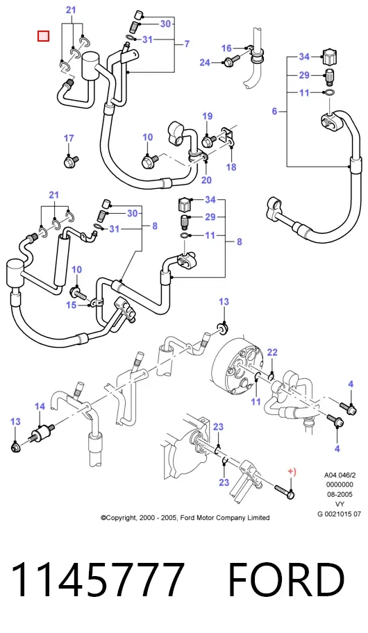 Радиатор кондиционера 1145777 Ford