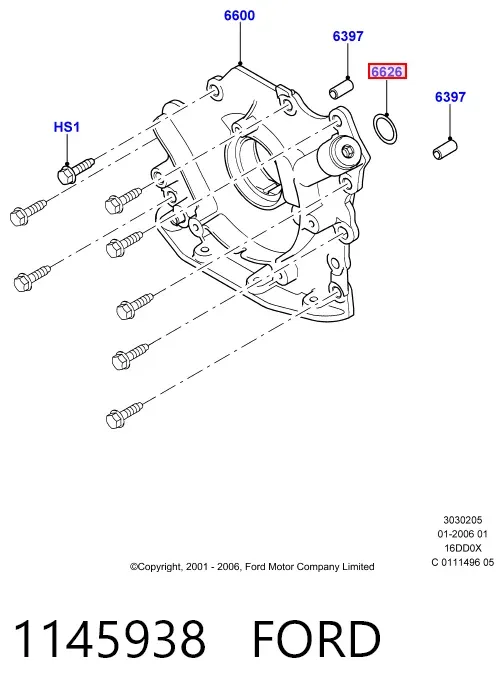 Прокладка масляного насоса 1145938 Ford