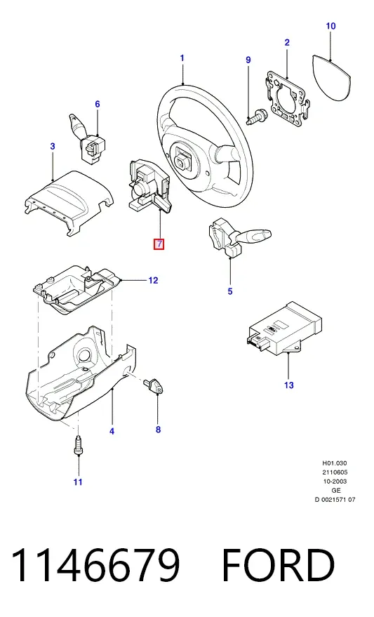Шлейф руля 1146679 Ford