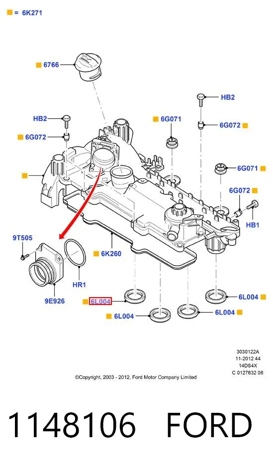 Прокладка впускного коллектора 1148106 Ford
