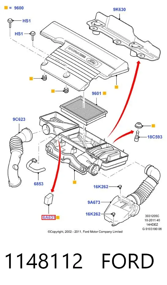 Фильтр вентиляции картера 1148112 Ford