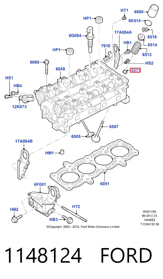 Сальник впускного клапана 1148124 Ford