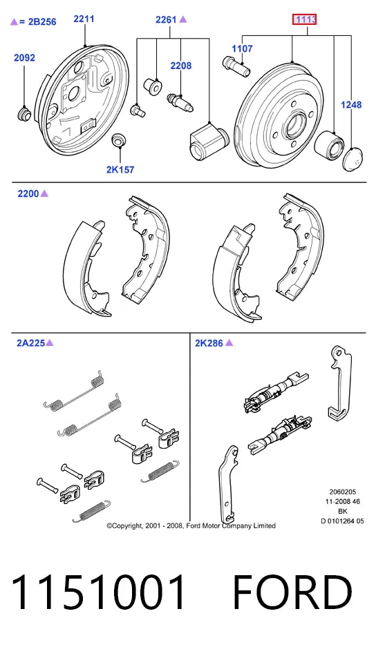 Тормозной барабан 1151001 Ford