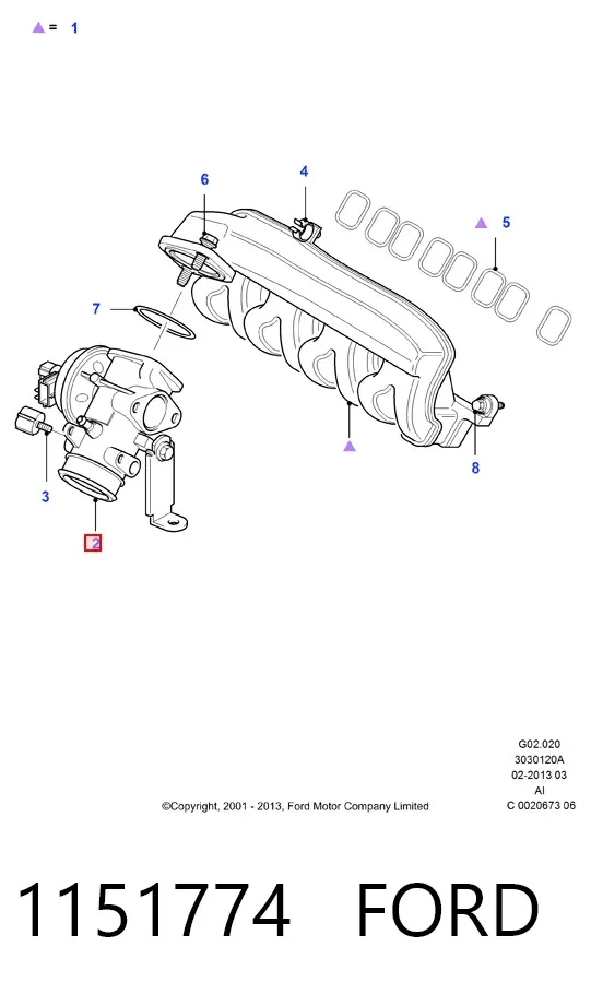 Клапан ЕГР 1151774 Ford