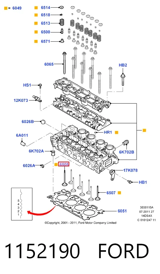 Выпускной клапан 1152190 Ford
