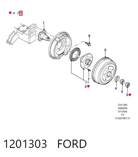 Задняя ступица 1201303 Ford