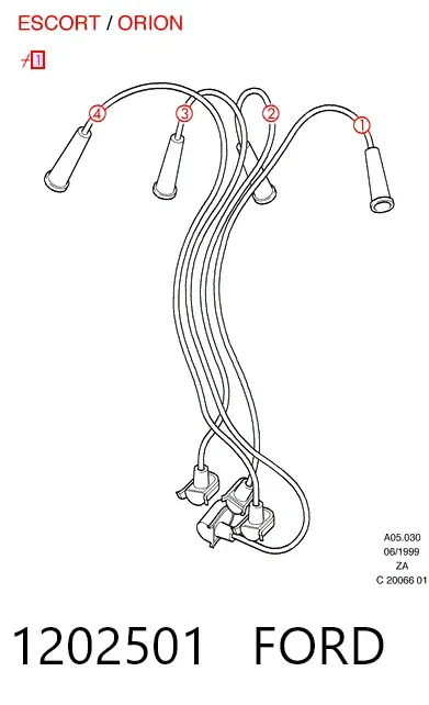 Высоковольтные провода 1202501 Ford