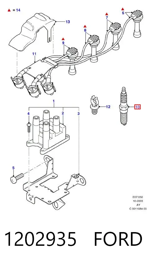 Свечи зажигания 1202935 Ford
