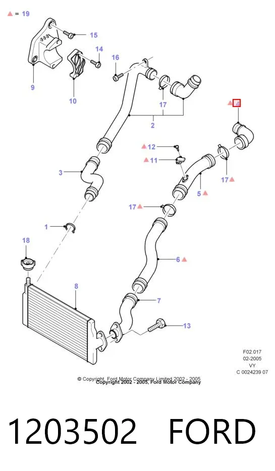 Патрубок дроссельной заслонки 1203502 Ford
