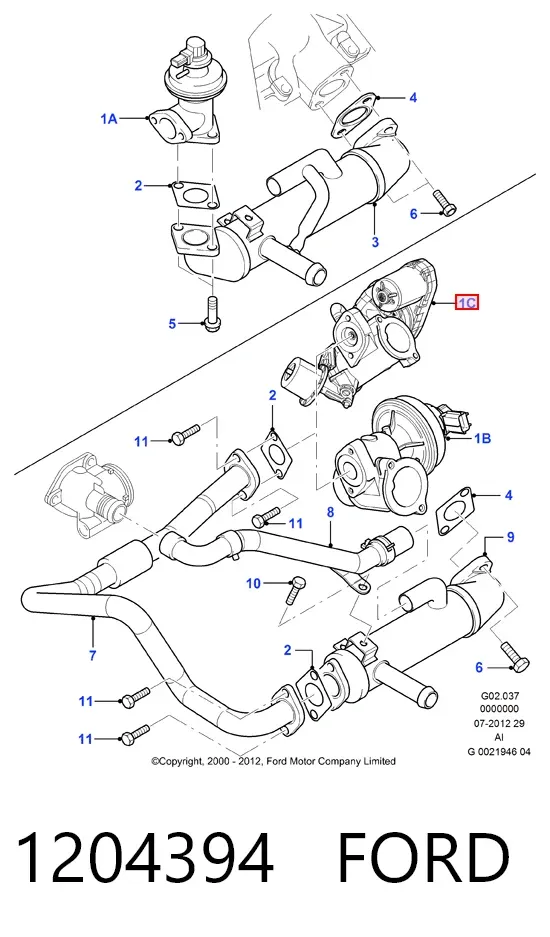 Клапан ЕГР 1204394 Ford