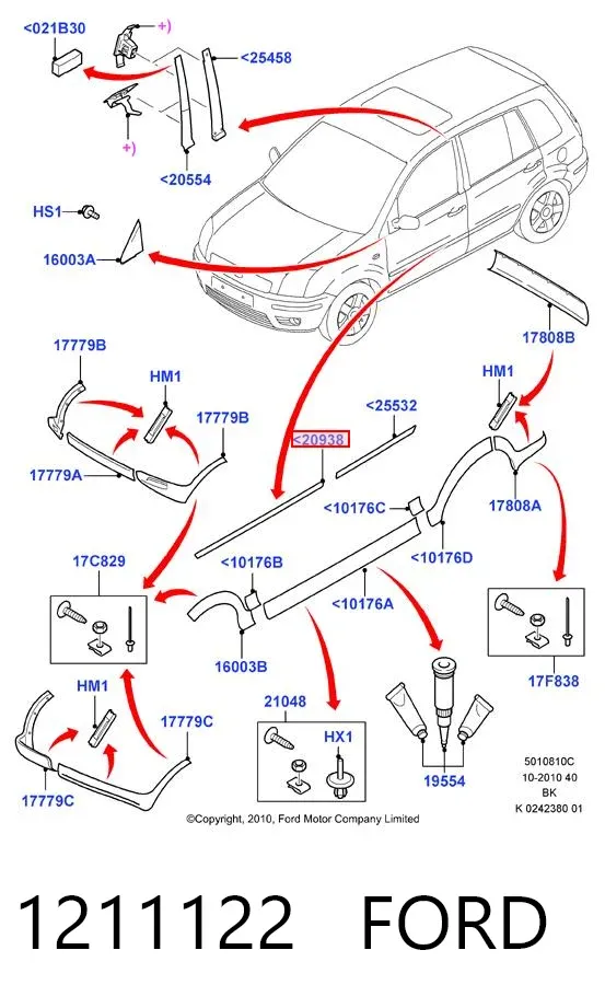 Молдинг двери передней левой 1211122 Ford