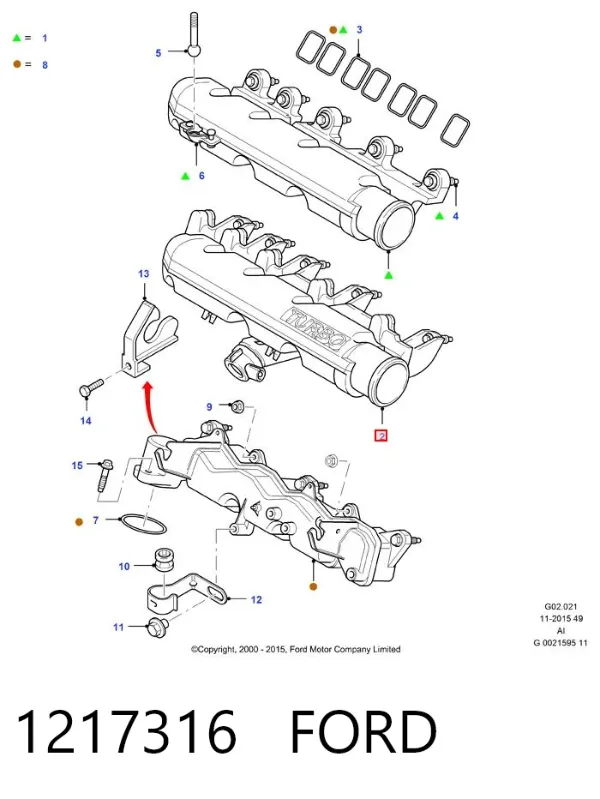 Впускной коллектор 1217316 Ford