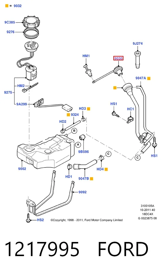 Крышка бензобака 1217995 Ford