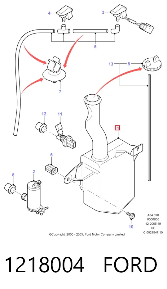Бачок омывателя 1218004 Ford