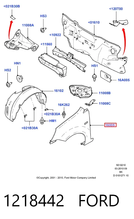 Крыло переднее правое 1218442 Ford