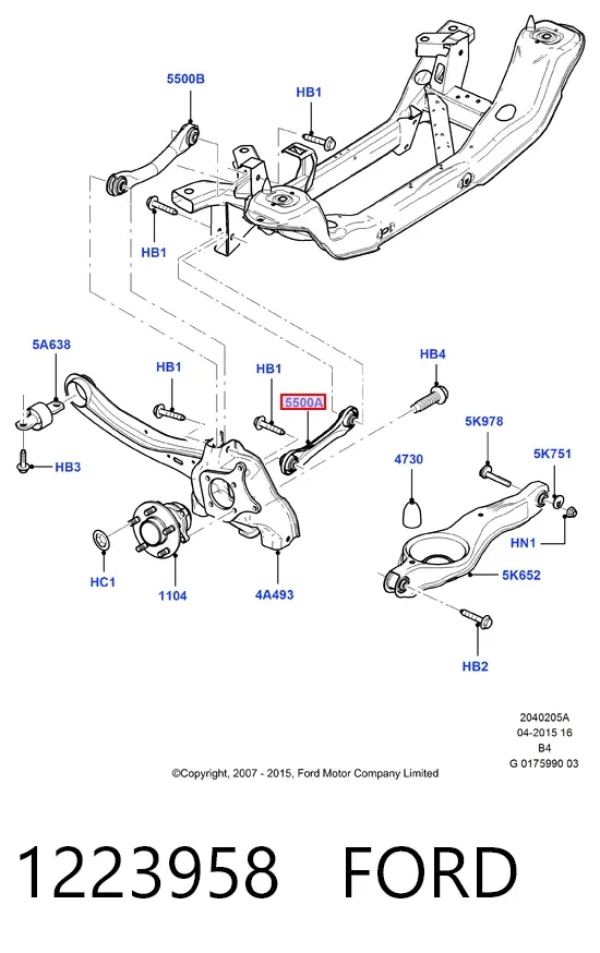 Поперечный рычаг задней подвески 1223958 Ford