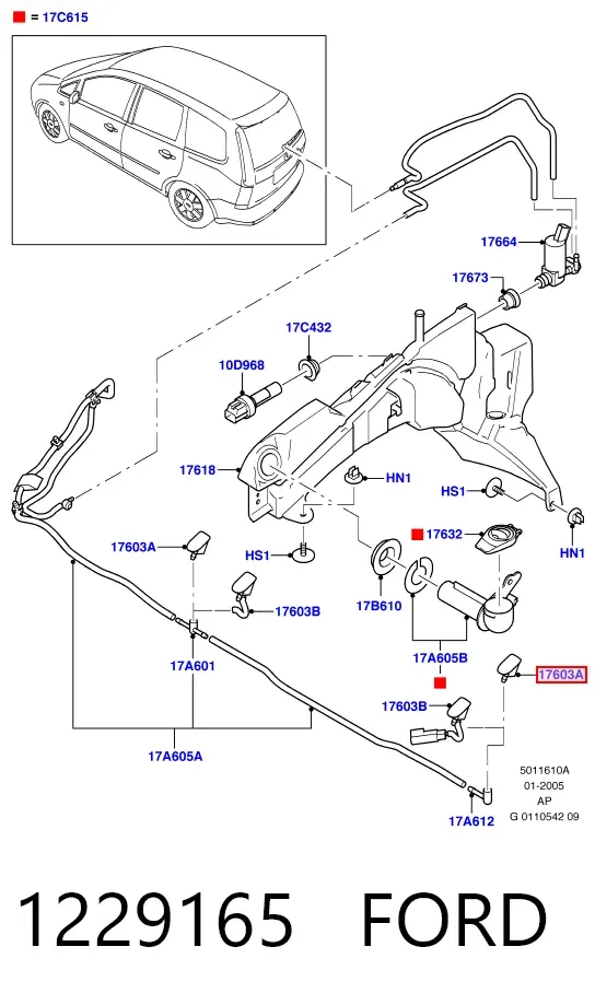 Форсунка омывателя Ford C-Max DM2