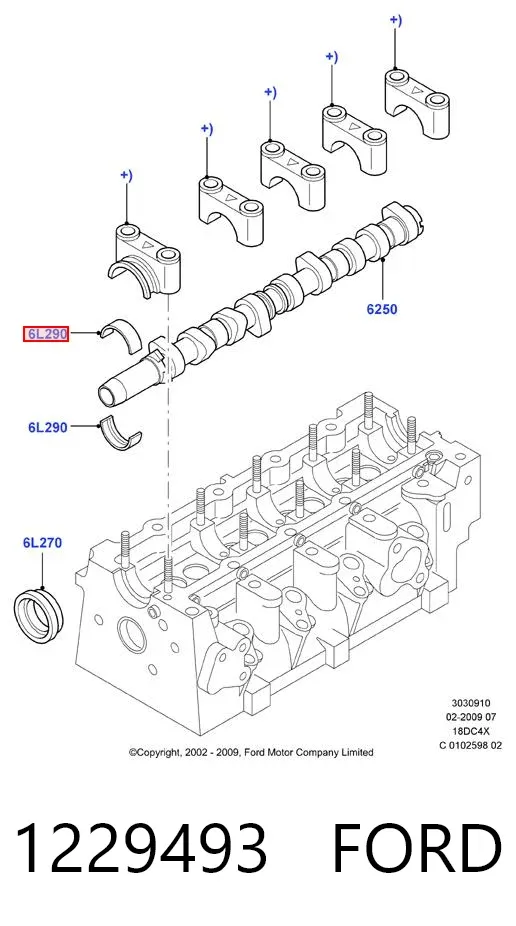 Вкладыш распредвала 1229493 Ford