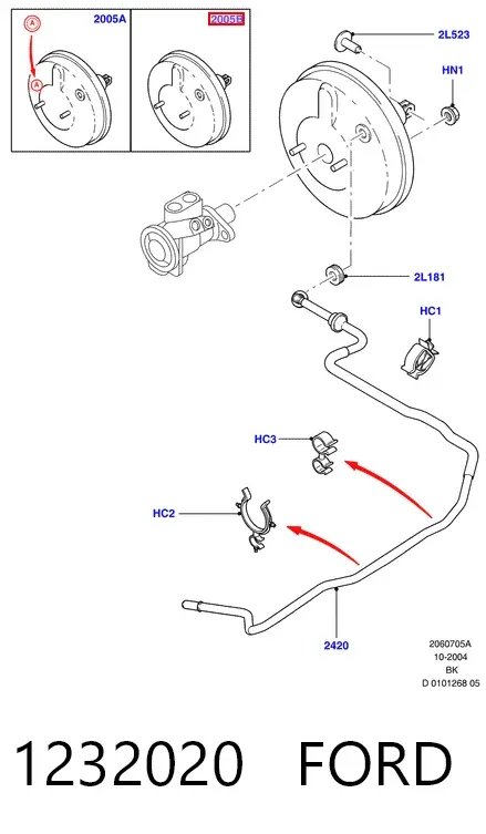 Усилитель тормозов 1232020 Ford