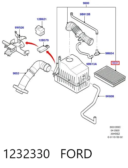 Воздушный фильтр 1232330 Ford