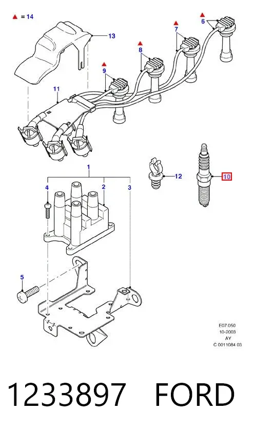 Свечи зажигания 1233897 Ford
