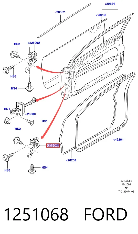 Петля двери передней левой 1251068 Ford