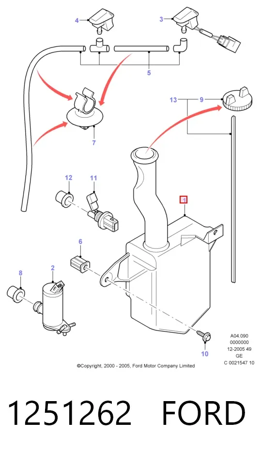 Бачок омывателя 1251262 Ford
