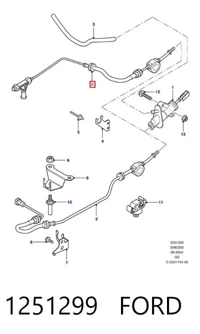 Трубка сцепления FORD 1251299