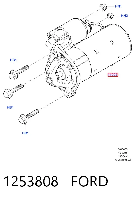 Стартер 1253808 Ford