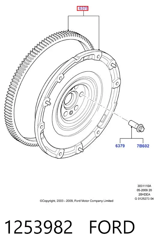 Маховик 1253982 Ford