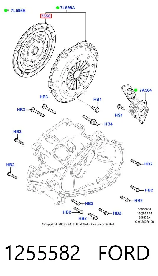 Диск сцепления 1255582 Ford