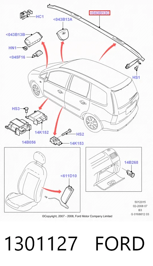 Шторка боковая, левая 1301127 Ford