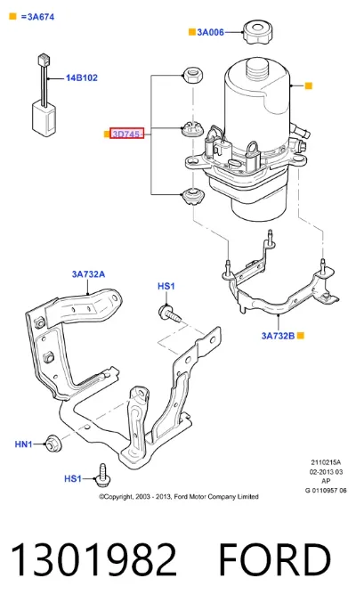 Кронштейн насоса ГУР FORD 1301982